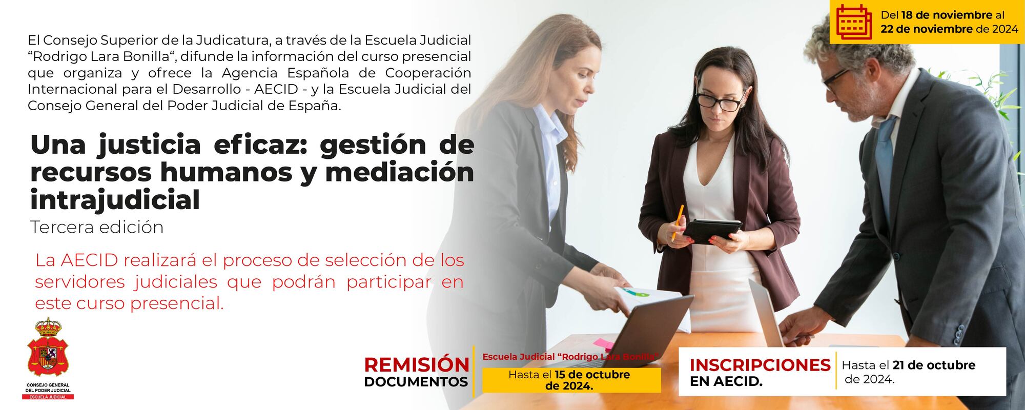 PRESELECCIÓN DE SERVIDORES JUDICIALES PARA PARTICIPAR EN EL CURSO OFERTADO POR AECID 