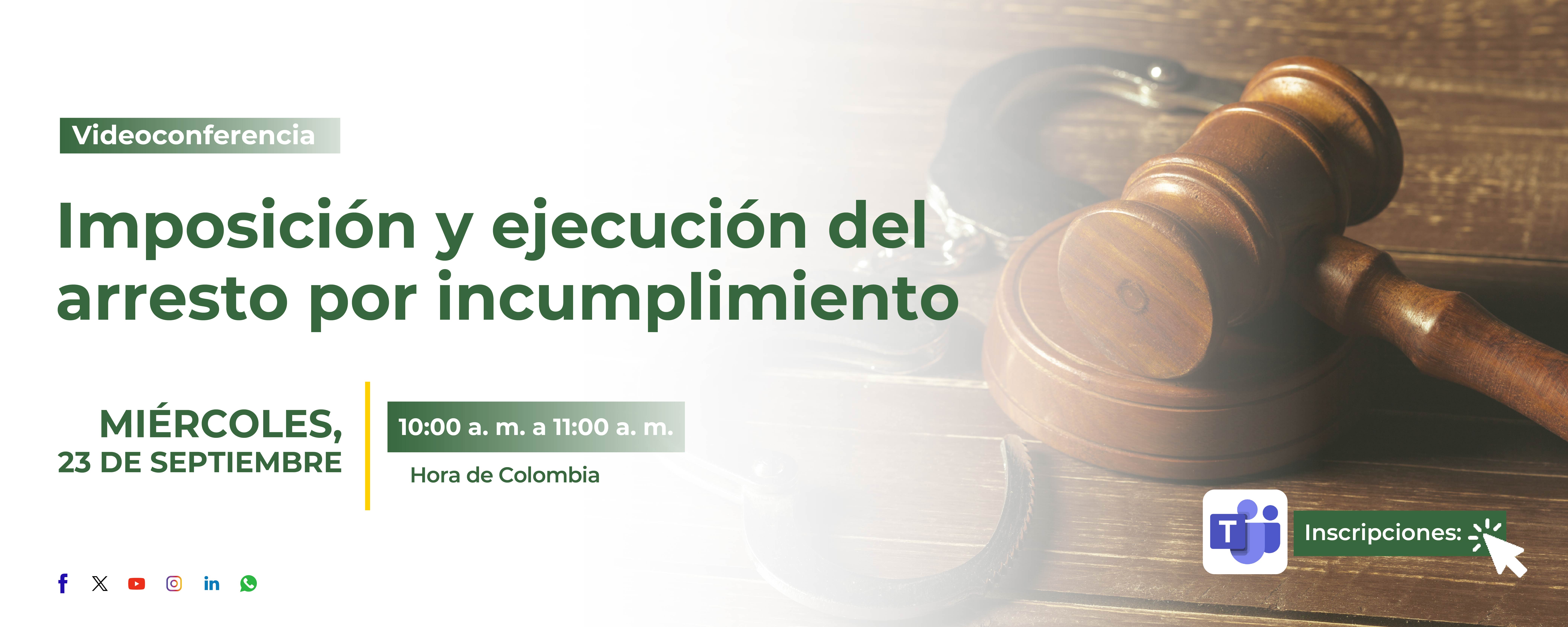 Convocatoria al ciclo de videoconferencias sobre IMPOSICIÓN Y EJECUCIÓN DEL ARRESTO POR INCUMPLIMIENTO DE LAS MEDIDAS DE PROTECCIÓN 