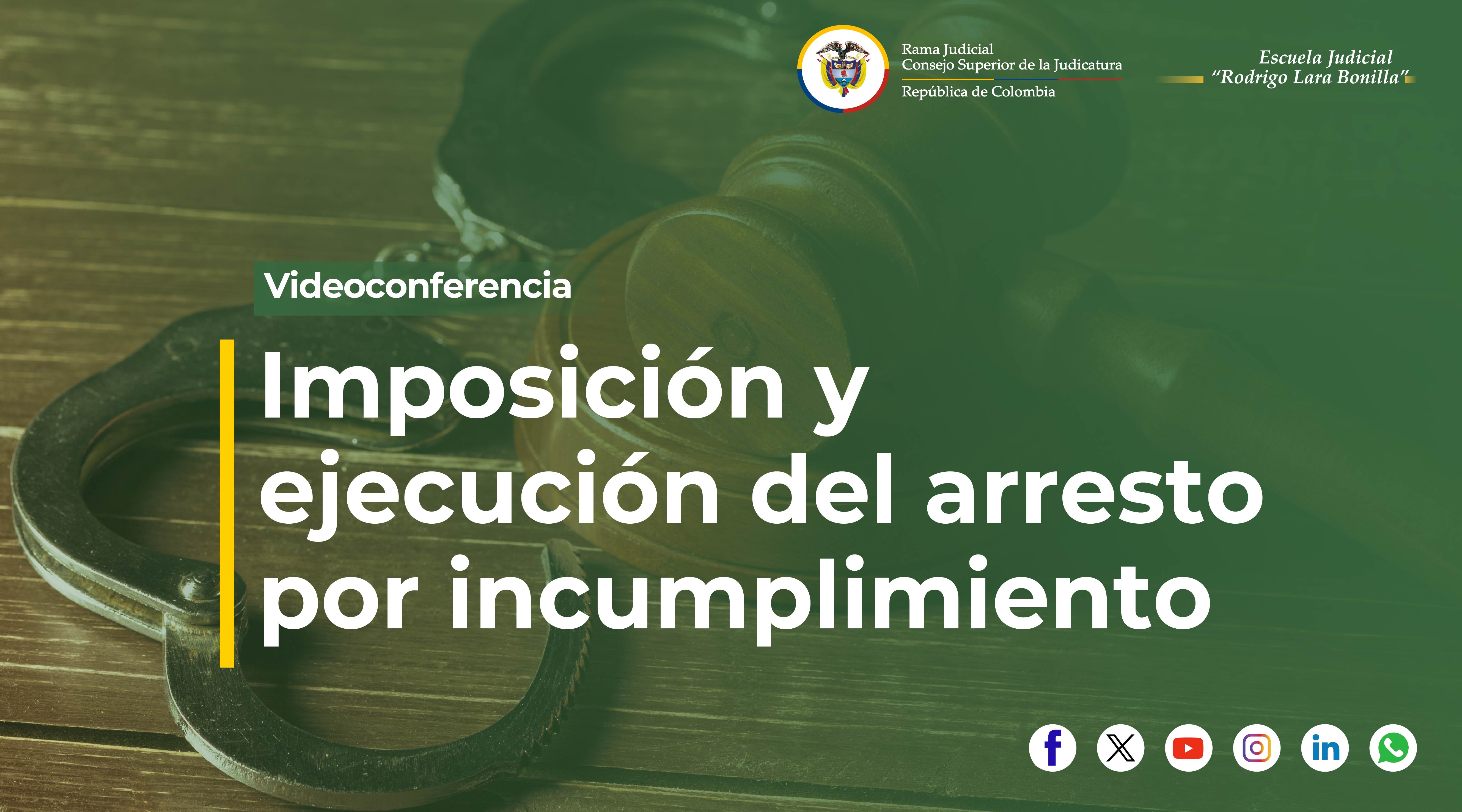 Convocatoria al ciclo de videoconferencias sobre IMPOSICIÓN Y EJECUCIÓN DEL ARRESTO POR INCUMPLIMIENTO DE LAS MEDIDAS DE PROTECCIÓN 