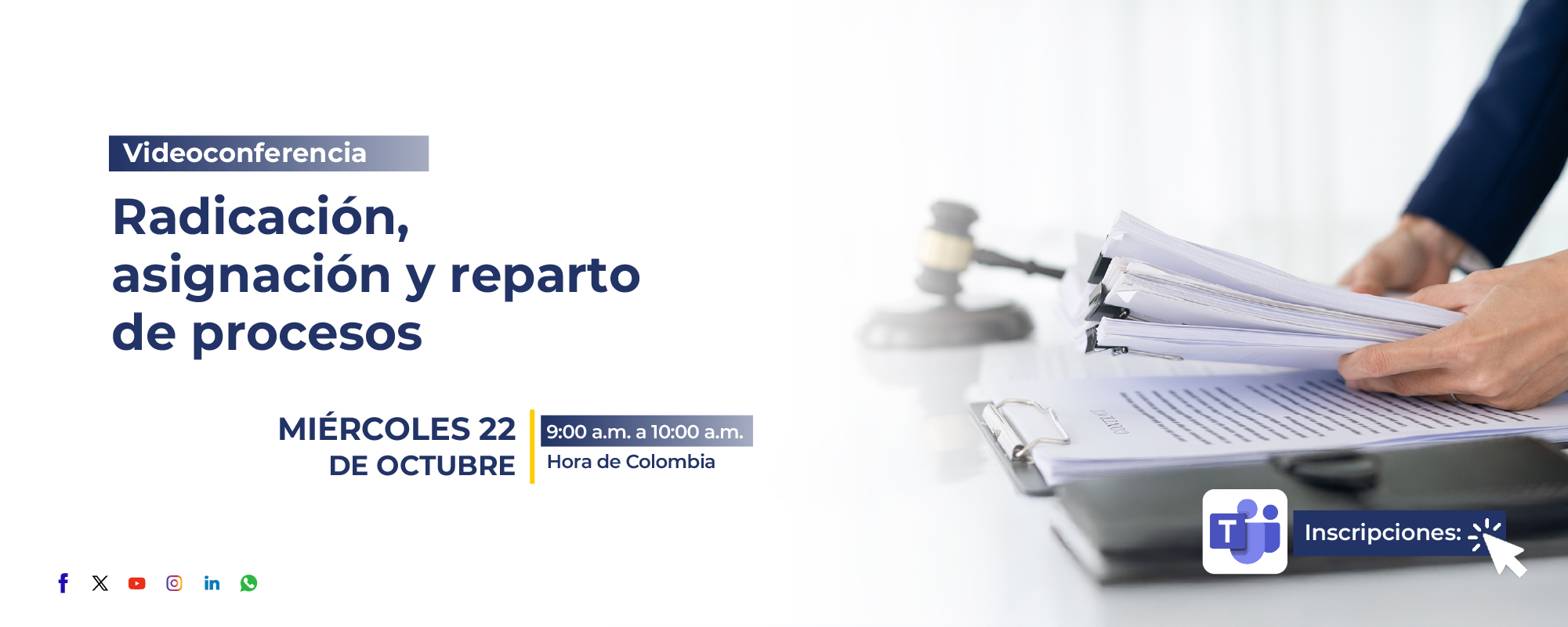 Videoconferencia Radicación, asignación y reparto de procesos