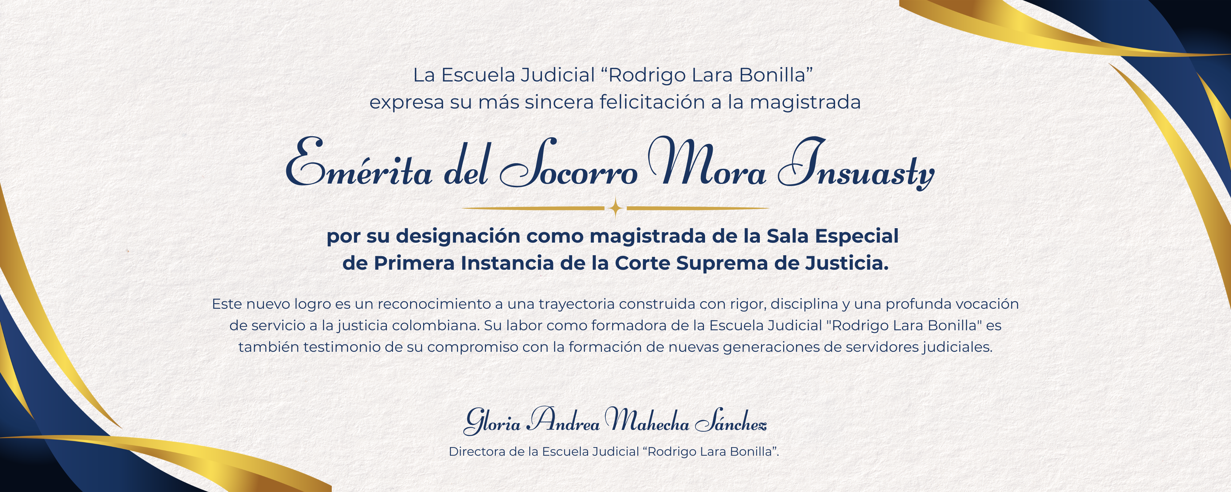Designación Magistrada de la sala especial