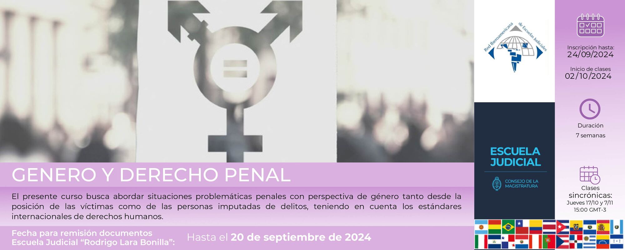 Selección de servidores judiciales para participar en el curso virtual: “Género y Derecho penal”